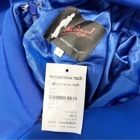 Mac Duggal 66465 Prom Long Formal Halter Dress Gown Blue Embellished Size 4 NWT - Picture 5 of 11
